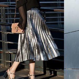 Zara metallic midi skirt